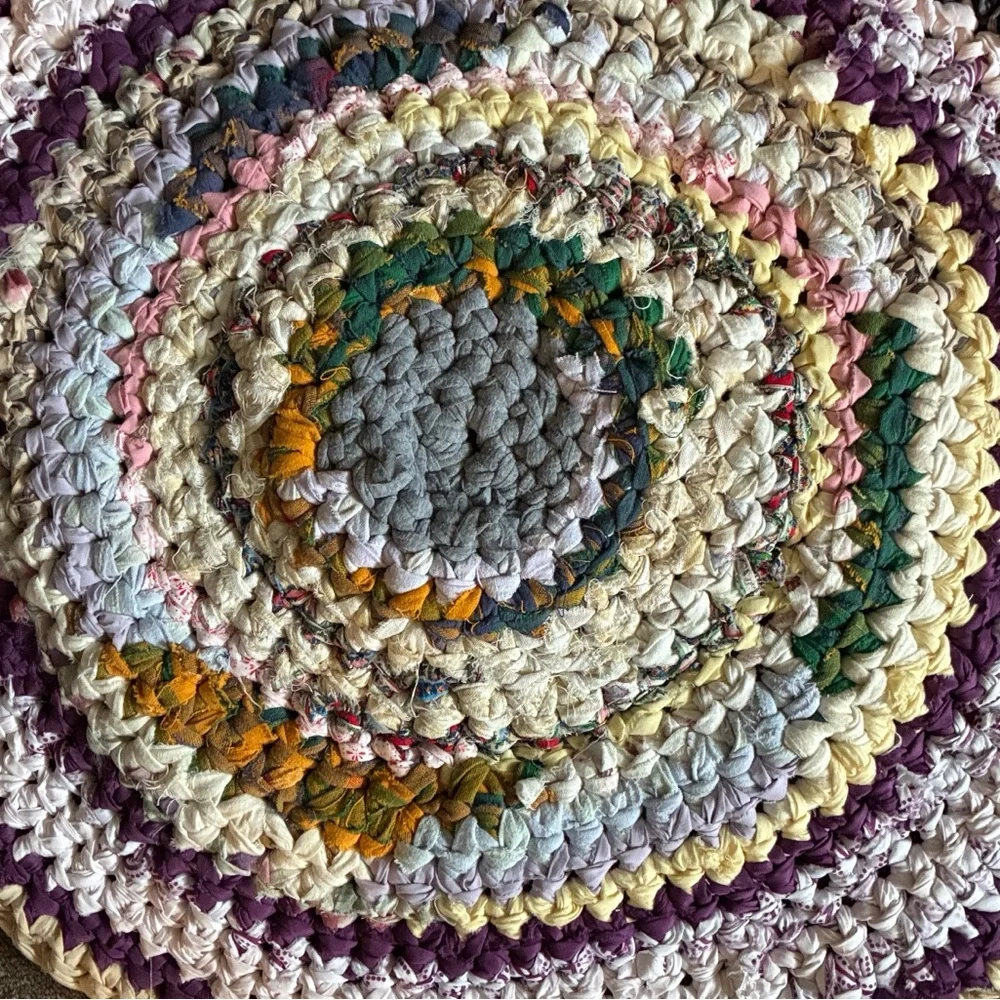 Hand Crafted Multicolor Round Door Mat